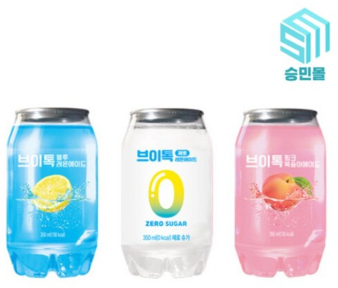 브이톡 350ml 블루레몬 핑크복숭아에이드 제로 레몬 에이드 8캔씩 24캔 레몬에이드, 24개