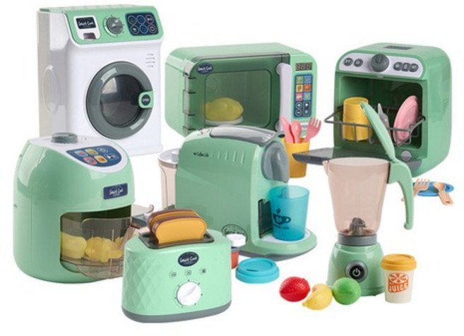 캐스B 플레이 리틀맘그린작동주방놀이7종세트, 1개