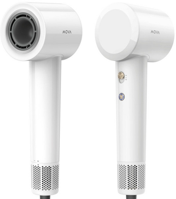 모바 헤어드라이기 Turbo 저소음 초강력 초고속 BLDC 음이온 드라이기, 화이트