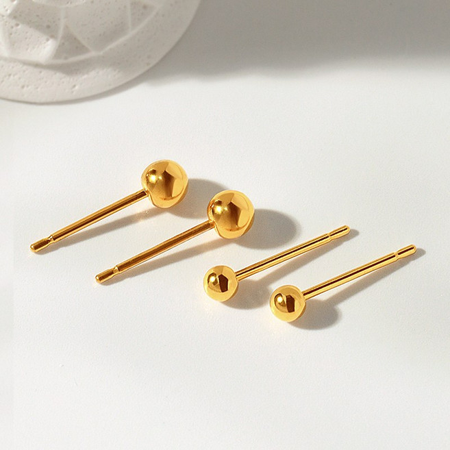 [골드팡] 24k 순금 골든볼 귀걸이 3mm (당일도착) 여성 데일리 봄코디 심플 모던 기본템 여자친구선물추천