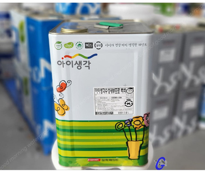 삼화페인트 아이생각 수성내부 프로 백색무광 친환경페인트, 1개, 18L, 화이트