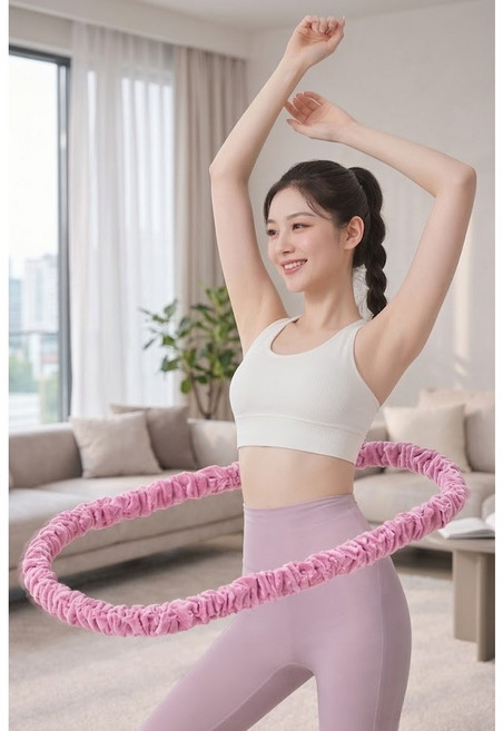 퓨어센스 다이어트 뱃살 훌라후프 무소음 복부 전신 실내운동 가정용, 1개, 핑크, 1.5kg
