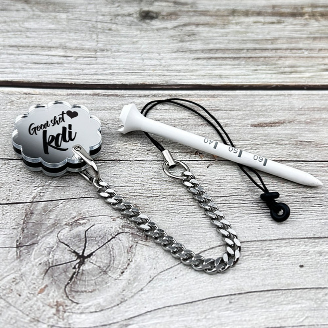 주문제작 양면 자석 거울 골프티 골프티걸이 미러 티꽃이, 1개, 나비