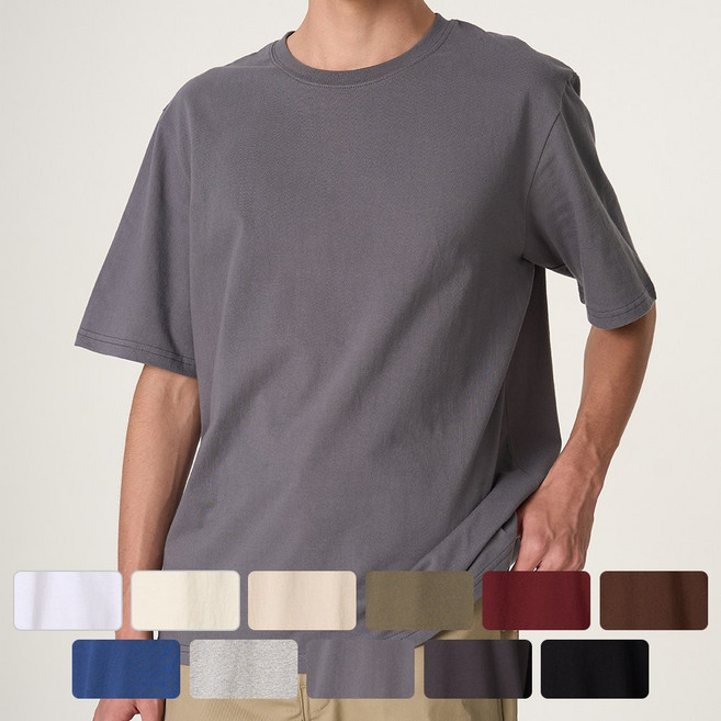 엘에이가먼스타 20수 헤비 반팔 무지 티셔츠