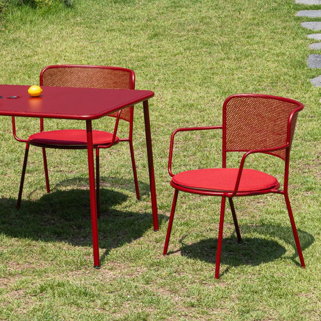 글래드 야외용 철제 정원 테라스 카페 테이블세트 2인 4인, 2인세트(정사각800테이블+의자2개), 사이드체어, 와인