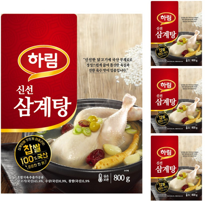 하림 신선삼계탕, 800g, 4개