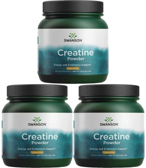 스완슨 고흡수 크레아틴 파우더 분말, 1kg, 3개 - 쿠팡