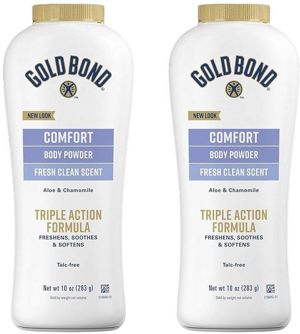 Gold Bond Comfort 바디 파우더 283.5g(10온스) 탈크 프리 알로에와 카모마일 함유 신선하고 깨끗한 향 2개 팩 334390, Gold Bond Comfort 바디 파우더 283.5