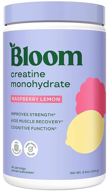 블룸 뉴트리션 크레아틴 모노하이드레이트 파우더 라즈베리 레몬 40인분, NEW! Raspberry Lemon, 9 Ounce (Pack of 1), 1개 - 쿠팡