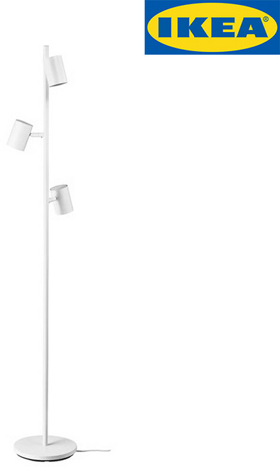 이케아 NYMANE 전구 3개등 멀티 플로어스탠드 (전구포함), 화이트(전구3개포함)