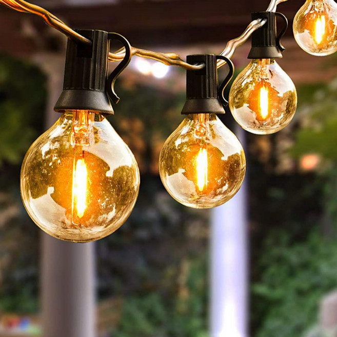 태양광 줄조명 정원등 알전구 줄전구 캠핑 조명 트리 전구, 50구_14.5m_일자형LED칩