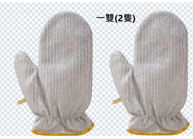 鋼絲洗碗手套 銀絲手套 廚房清潔 刷碗 刷鍋, 1個, 鋼絲洗碗手套-一雙(2隻袋裝)