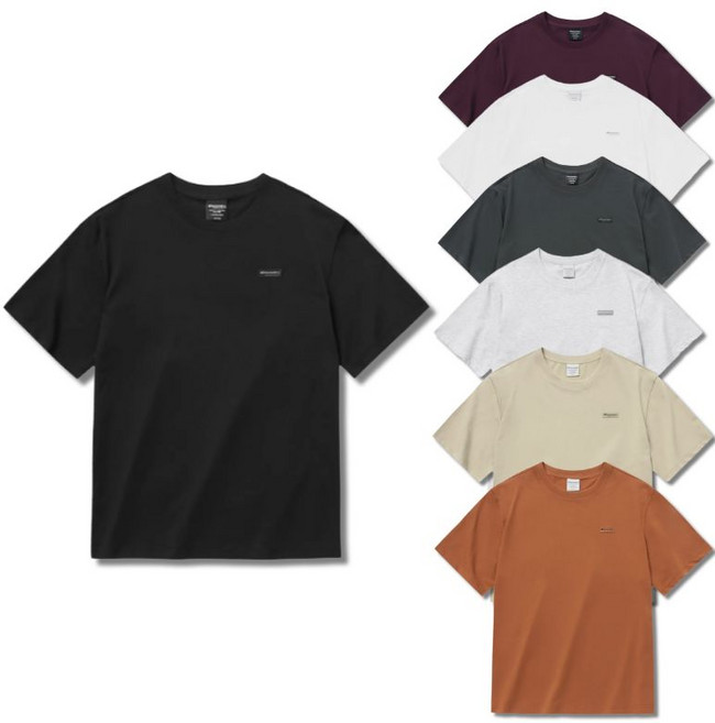 [백화점정품]디스커버리 남자 반팔티 세미오버핏 프레시벤트 우븐 기본티 무지티 티셔츠