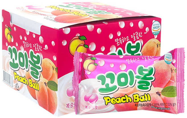 꼬미볼 복숭아 사탕 캔디, 1박스