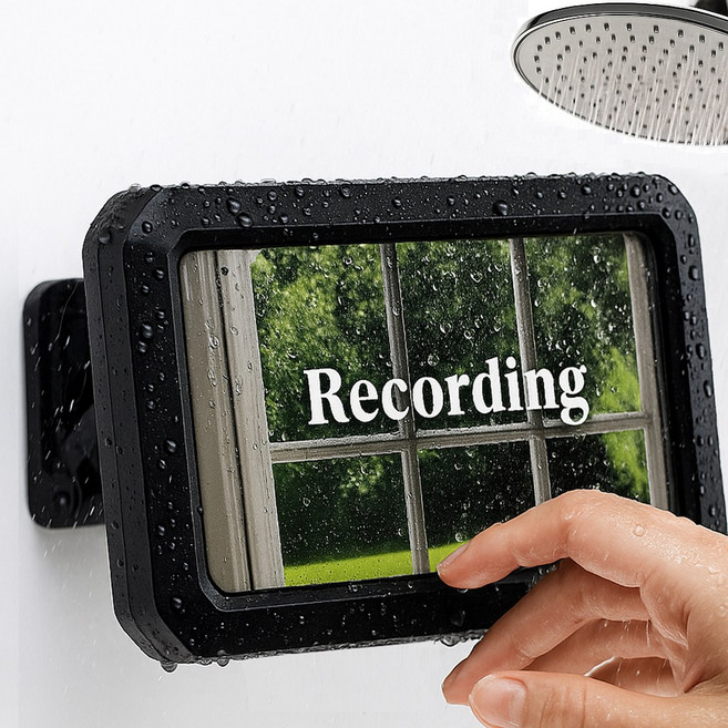 에스위두 360도 회전 튼튼한 화장실 욕실 핸드폰 방수거치대, 화이트, 1개