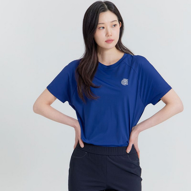지센 (2컬러) 냉감 스몰 포인트 라운드 반팔 티셔츠 LSTSP453 523054