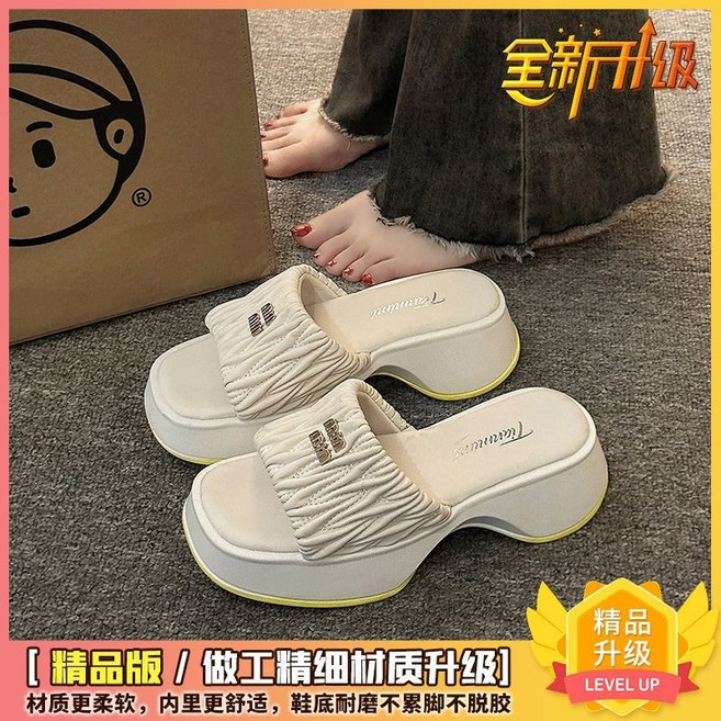 Tianmimi 拖鞋 厚底增高 外穿涼拖