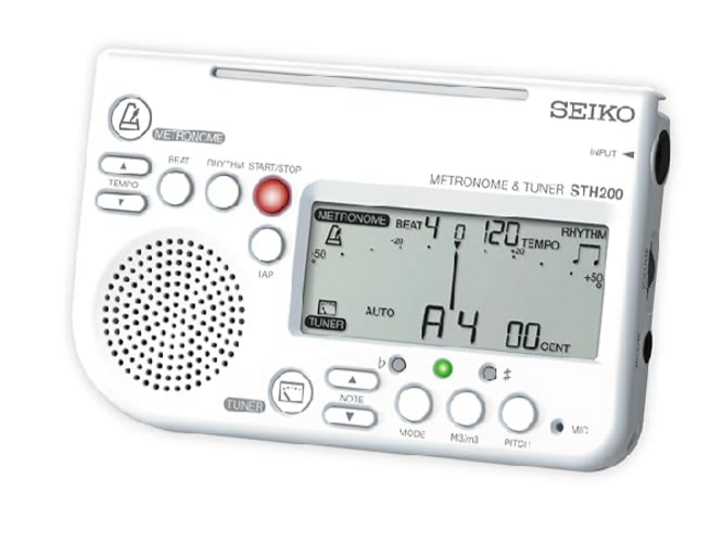 세이코 메트로놈 튜너 악보대 장착가능 화이트 STH200WH, 1개