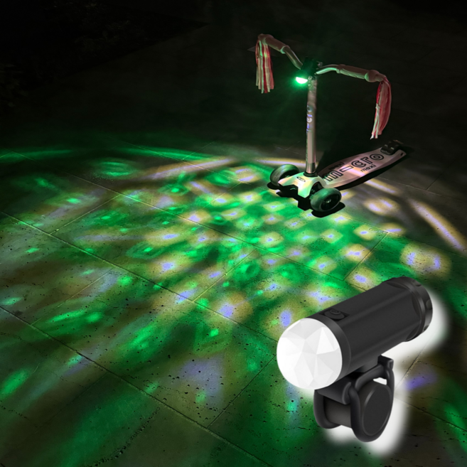 소브리 킥보드 자전거 LED 프리즘 라이트 바닥 안전 조명, 1개, 화이트그린