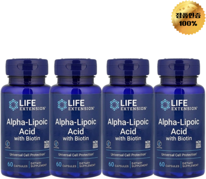 라이프익스텐션 알파리포산 비오틴, 60정, 4개