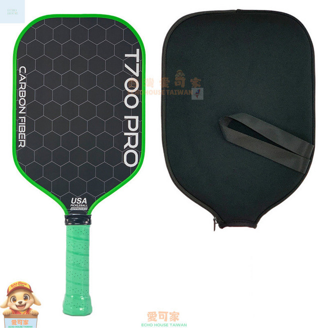 T700 PRO 碳纖維蜂窩匹克球拍, 1個, T700綠色