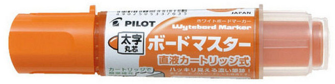 PILOT 百樂 WMBM-18BM 可換式卡水白板筆 太字 丸芯, 1個, WMBM-18BM-O 本體 筆 橘色, 橘色, 本體 筆