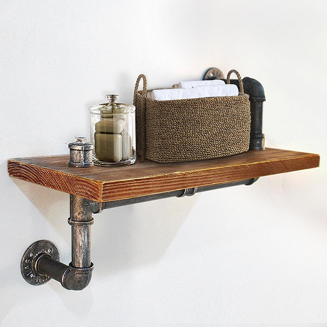 핸즈홈 파파메이드 조립식 파이프 벽 선반 A(61) 진열장, 스테인+쿠퍼, SC(HH-155), 1단