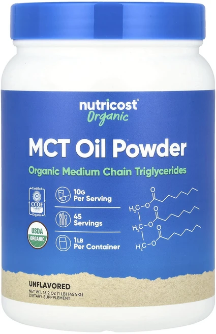 절실히 몸관리가필요한시기 Nutricost 유기농 MCT 오일 분말 무맛 454g(16.2oz) 프리미엄할인상품입니다, Nutricost유기농MCT오일분말무맛454g162oz, 454g, 1개 - 쿠팡