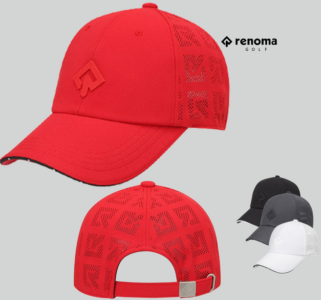 레노마골프 NC야탑점 남성 샌드위치포인트 육각캡 RMACO1802-500, 1개, 화이트