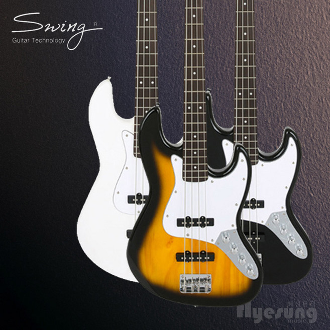 스윙 일렉 재즈 베이스기타 Jazz King Active 입문용 연습용 풀구성품, WHITE, 1개