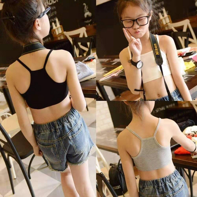 純棉女童文胸抹胸裹胸中大童內衣胸衣吊帶發育期小背心