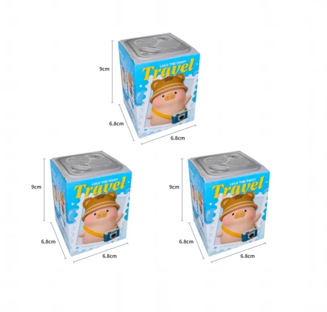 쿠쿠스토어 룰루 돼지 여행 시리즈 랜덤박스 귀여운 애니메이션 피규어 모델 미스터리 방 장식품 컬렉션 인, 01 Official Genuine, 13 3 blind boxes