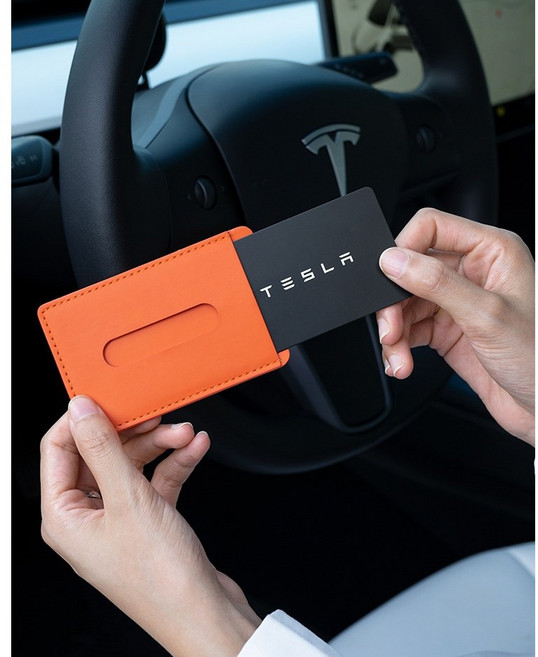 스마일 테슬라 스마트 카드 키 케이스 PU 재질 케이스 카드 커버, 1개, 테슬라 모델 3, 회색