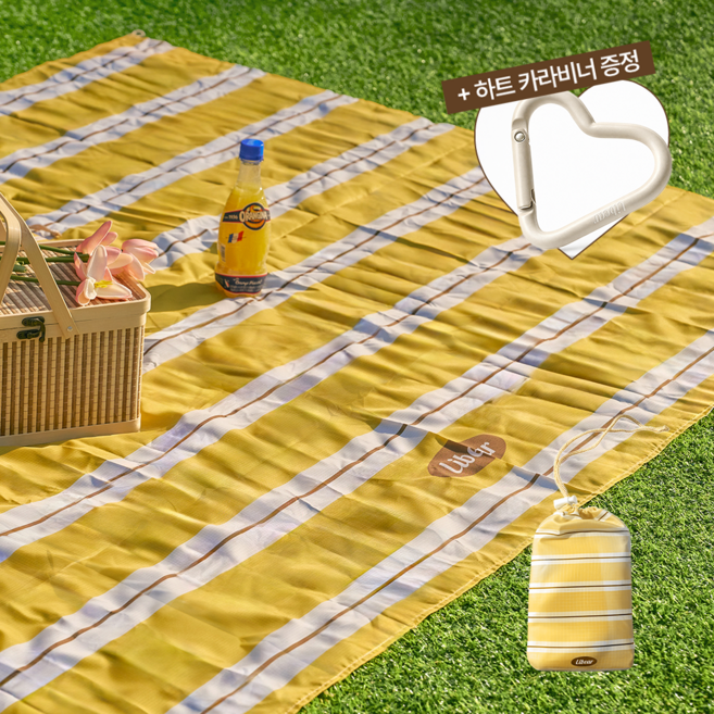 리베아르 감성 여행 경량 돗자리 방수 돗자리 휴대용 피크닉 매트, 옐로우