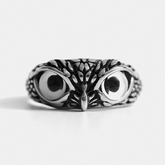 블리브 유니크 디자인 부엉이 쉐입 써지컬스틸 반지