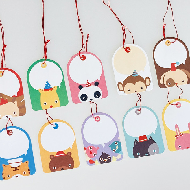 애니멀 포장택 선물택 선물포장택 구디백포장, 50개