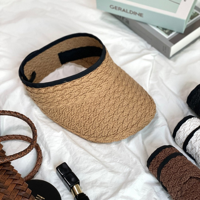 라탄 빅챙 라피아 지사 헬렌 벨크로 돌돌이 썬캡 4color