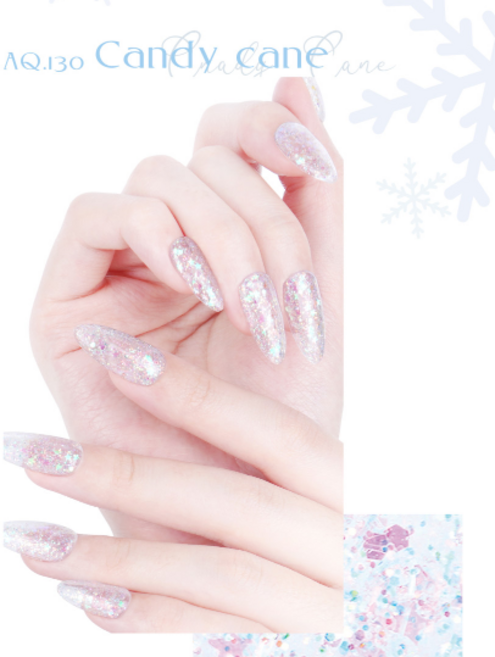 디젤 오로라퀸 스노우볼 컬렉션 8종단품 AQ129-136 겨울글리터젤 겨울네일아트, AQ.130, 1개