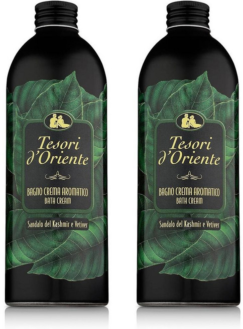 이탈리아 테소리 드 오리엔테 카슈미르 샌달우드 베티버 배스 샤워젤, 2개, 500ml