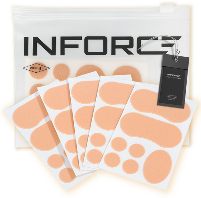 인포스 군대 물집 방지 패드 발뒤꿈치 발가락 물집 방지 밴드, 2세트