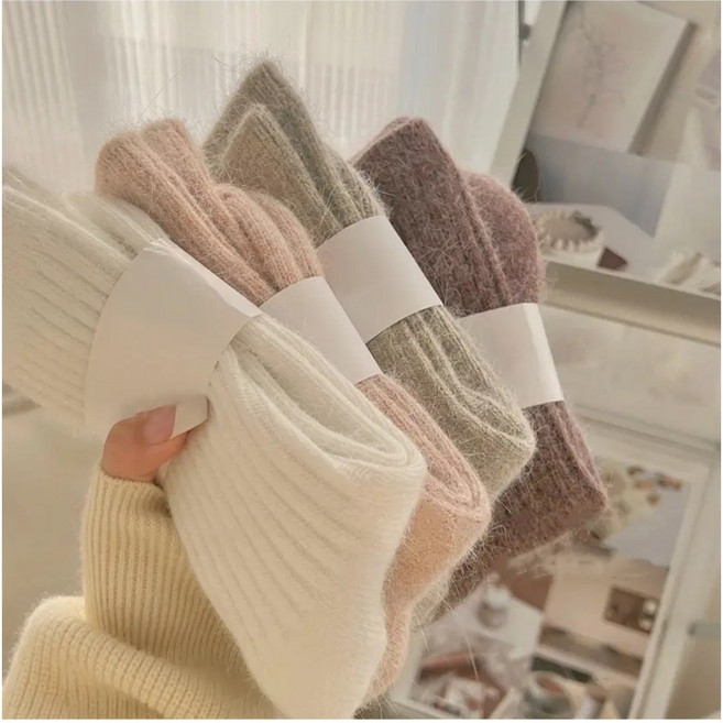 골지 앙고라 여성 양말 세트