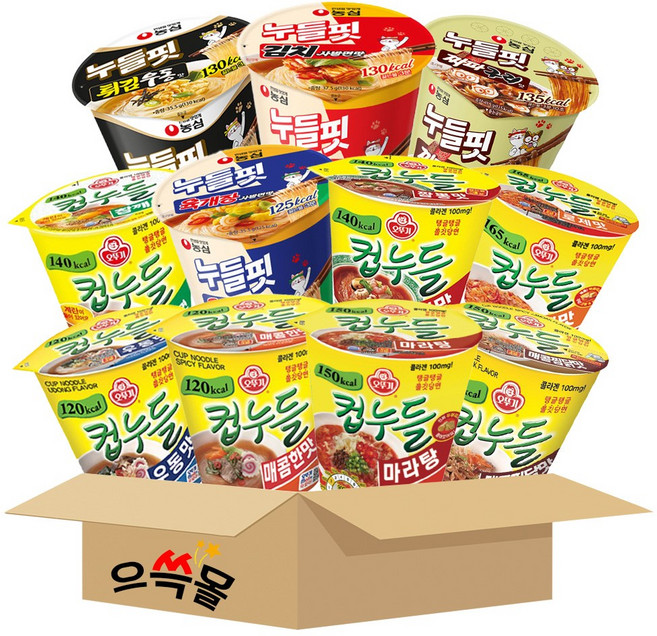 오뚜기 컵누들 농심 누들핏 저칼로리 컵라면 11종 세트, 1세트