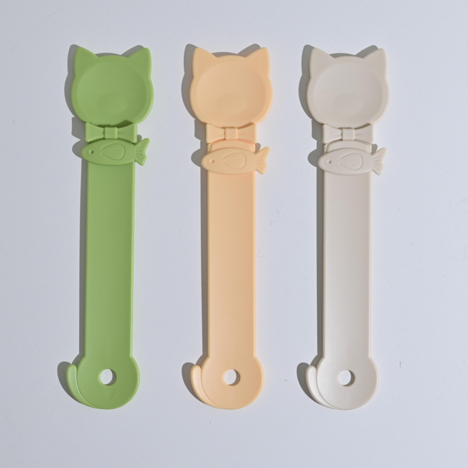 카렐로 1+1+1 고양이 슬라이딩 짜개 고양이간식짜개, 3개, 그린+옐로우+아이보리