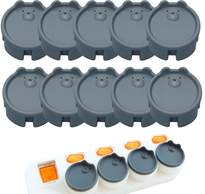 윤잇템 콘센트 실리콘 안전 마개 커버, 그레이, 10개