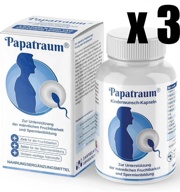 Jovitea 파파트라움 맨 남성 임신 준비 정자 생성 보조제 12in1 파워 캡슐 90정 x 3, 3개 - 쿠팡