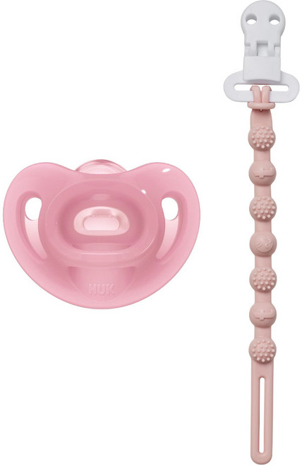 누크 센서티브 올실리콘 쪽쪽이 X 토트랩 쪽쪽이 홀더 SET, S1 (0~6개월), 핑크+로즈워터핑크, 1세트