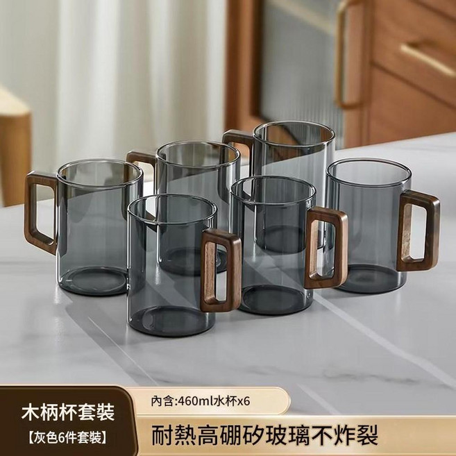 耐熱玻璃冷水壺, 菸灰六杯350ml, 1套, 350L