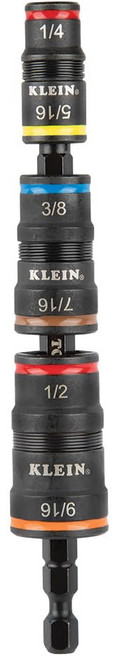 Klein Tools 32933 SAE 7-in-1 임팩트 드라이버 임팩트 소켓 세트 6개의 육각, 1개