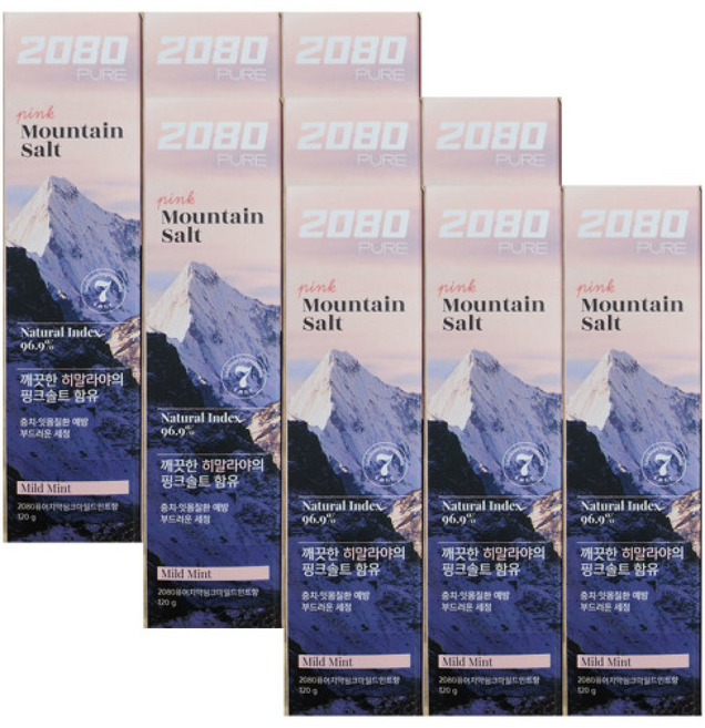 애경산업 2080 히말라야 마운틴솔트 핑크 치약, 120g, 9개입, 9개