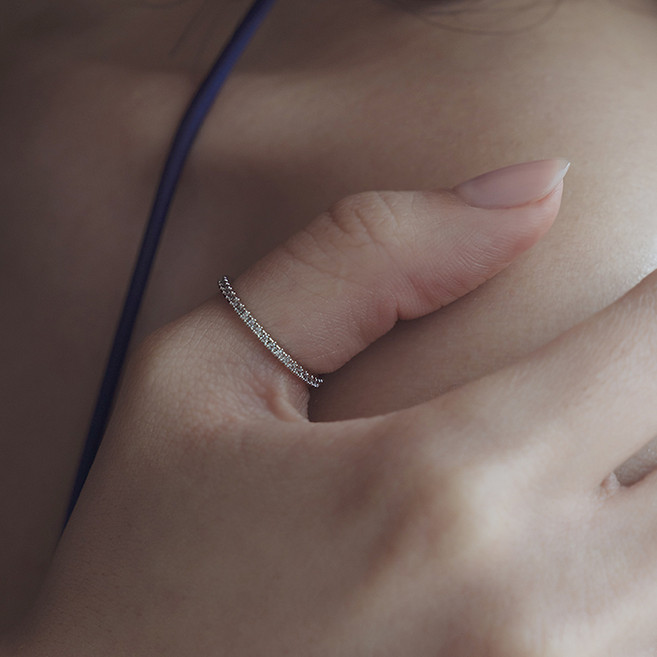 라퐁텐 렐 1mm 큐빅 가드링 레이어드 반지